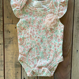 Spring Flower Flutter Shoulder Short Sleeve Onesie | Laura Ashley