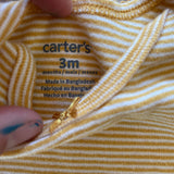 Yellow Stripe Onesie | 0-3 mo | Carter's