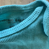 Bright Blue Ribbed Long Sleeve Onesie | Emporio Baby