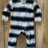 Navy Stripes Zip Up Pajama | Burt's Bees