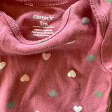 Pink Hearts Short Sleeve Onesie | Carter's