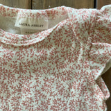 Pink Garden Flutter Shoulder Short Sleeve Onesie | Laura Ashley
