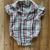 Plaid Button Up Onesie | 6-9 mo | Little Lad