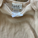 Beige Ribbed Short Sleeve Onesie | Nicole Miller