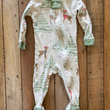 Reindeer Holiday Zip Up Pajama | 3-6 mo | Burt's Bees