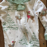 Reindeer Holiday Zip Up Pajama | 3-6 mo | Burt's Bees