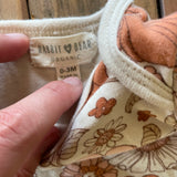 Organic Retro Flowers Short Sleeve Onesie | Rabbit + Bear