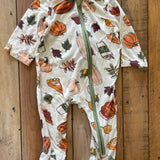 Pumpkin Spice Zip Up Pajama | 3-6 mo | Mudpie