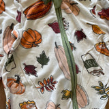 Pumpkin Spice Zip Up Pajama | 3-6 mo | Mudpie