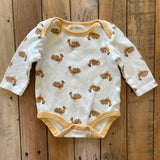 Turkey Print Onesie | 3-6 mo | Kit + Pearl