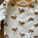 Turkey Print Onesie | 3-6 mo | Kit + Pearl