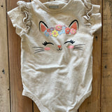 Kitty Ruffled Onesie | 9-12 mo | Garanimals