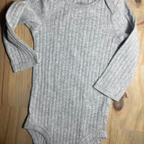 Grey Ribbed Long Sleeve Onesie | Carter's