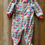 Fleece Hearts Zip Up Pajama | 9-12 mo | Kids HQ
