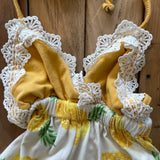 Yellow Lace Pineapple Romper | 6-9 mo