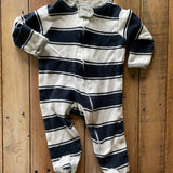 Striped Zip Up Pajama | 0-3 mo | Burt's Bees