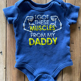 Muscles Like Daddy Onesie | 0-3 mo | Baby Starters