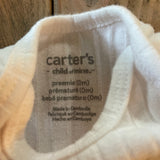 White Ribbed Onesie | preemie | Carter's
