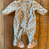Fleece Little Hearts Snap Up Pajama | preemie | Carter's