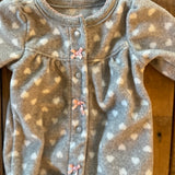 Fleece Little Hearts Snap Up Pajama | preemie | Carter's