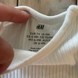 White Ribbed Onesie | 6-9 mo | H&M