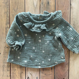 Green Muslin Blouse | 3-6 mo | Grayson Collection