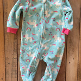 Unicorns & Rainbows Fleece Zip Up Pajama | Kids Headquarters