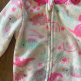 Rainbows & Dinos Fleece Zip Up Pajama | Kids Headquarters