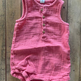 Pink Muslin Romper | 18-24 mo | Old Navy