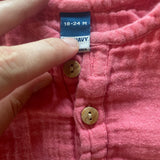 Pink Muslin Romper | 18-24 mo | Old Navy