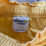 Yellow Ruffle Shorts | 9-12 mo | Osh Kosh