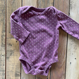 Purple Polka Dots Long Sleeve Onesie | Carter's