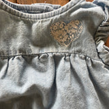 Denim Heart Romper | 0-3 mo | Carter's
