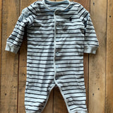 Blue Striped Snap Up Romper | 3-6 mo | Ralph Lauren