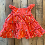 Orange Tiered Ruffle Dress | 3-6 mo | Cynthia Rowley