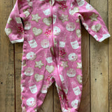 Milk & Cookies Zip Up Pajama | 3-6 mo | Wonder Nation