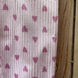 Pink Hearts Ribbed Pants | 3-6 mo