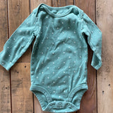Teal Polka Dot Long Sleeve Onesie | 3-6 mo | Carter's