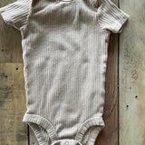 Plain Beige Ribbed Onesie | 3-6 mo | Carter's