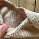 Plain Beige Ribbed Onesie | 3-6 mo | Carter's