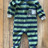 Fleece Striped Truck Zip Up Pajama | Carter's