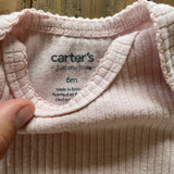 Plain Pink Ribbed Onesie | 3-6 mo | Carter's