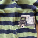 Fleece Striped Truck Zip Up Pajama | Carter's