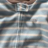 Blue Striped Zip Up Fleece Pajama