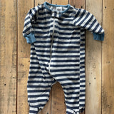 Blue Striped Zip Up Pajama | Gerber