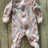 Unicorn Ruffle Shoulder Zip Up Pajama | Wonder Nation