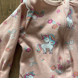 Unicorn Ruffle Shoulder Zip Up Pajama | Wonder Nation