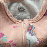 Unicorn Ruffle Shoulder Zip Up Pajama | Wonder Nation