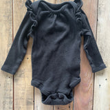Black Ruffle Shoulder Long Sleeve Onesie | Garanimals