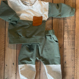 Green & Grey Color Block Sweat Suit | Unbranded